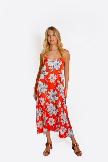 Imagen de Vestido Floral Rojo largo