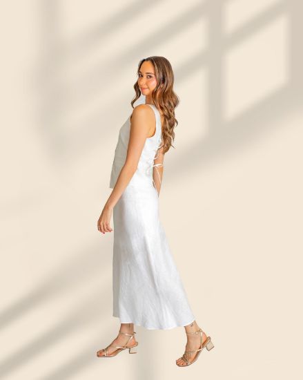 Imagen de Falda Lino Blanco