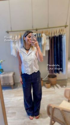 Imagen de Pantalón Ofelia Lino Negro