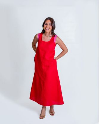 Imagen de Vestido Nicole Lino Rojo