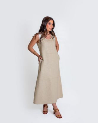 Imagen de Vestido Nicole Lino Beige