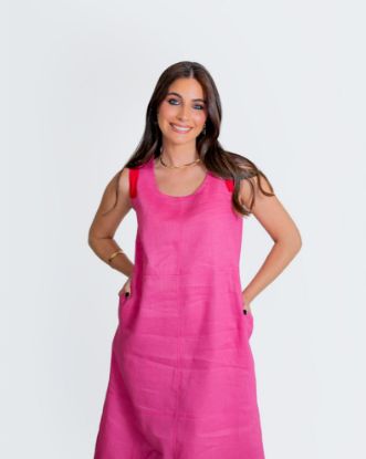 Imagen de Vestido Nicole Lino Rosa