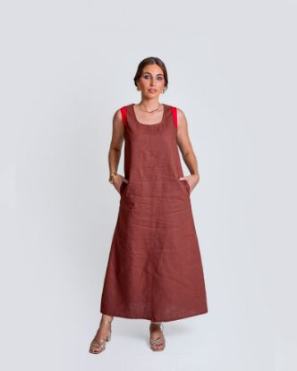 Imagen de Vestido Nicole Lino Marrón