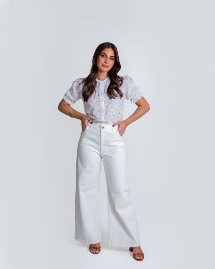 Imagen de Jeans Blanco con Pespuntes