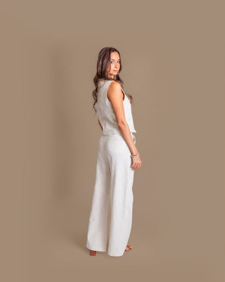 Imagen de Pantalón Ofelia Lino Beige