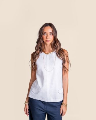 Imagen de Blusa Xime Lino Blanco