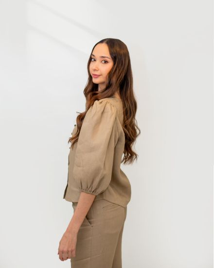 Imagen de Camisa Milena Lino Beige