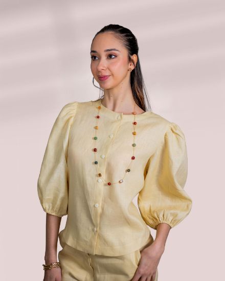 Imagen de Camisa Milena Lino Vainilla