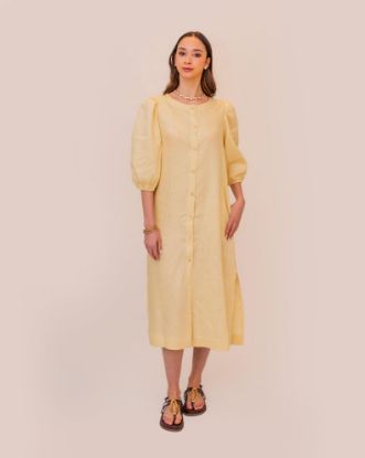Imagen de Vestido Fabi Lino Vainilla