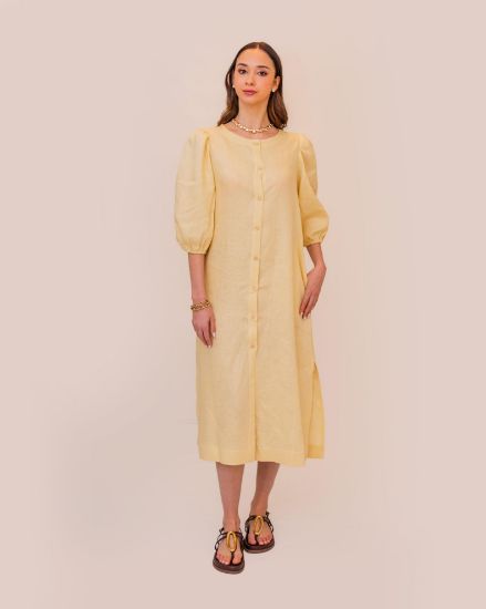 Imagen de Vestido Fabi Lino Vainilla