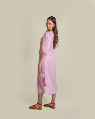 Imagen de Vestido Fabi Lino Rosa